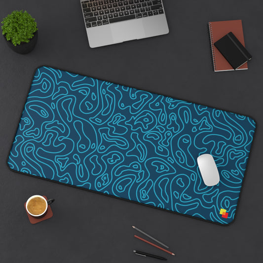 Blue Topographic Mouse Pad / Desk Mat