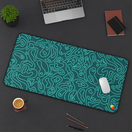 Cyan Topographic Mouse Pad / Desk Mat