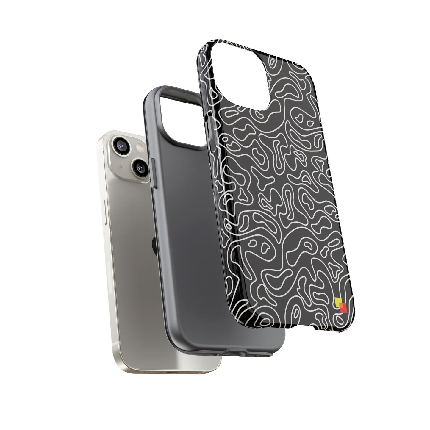 Black Topographic Phone Case