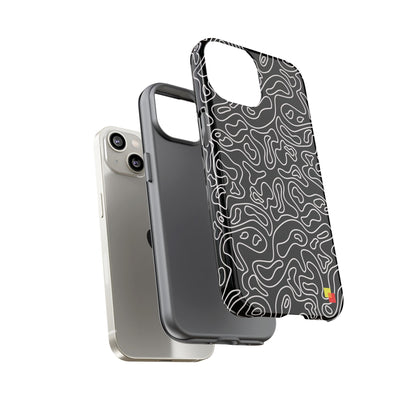 Black Topographic Phone Case