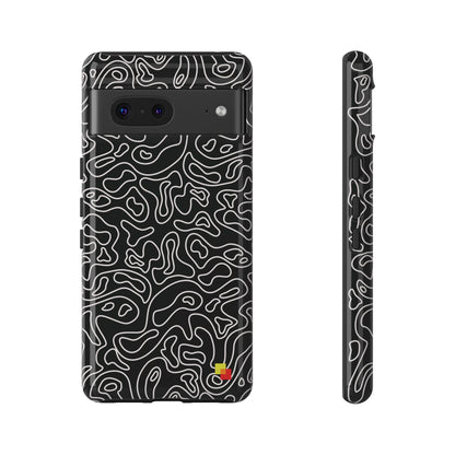 Black Topographic Phone Case