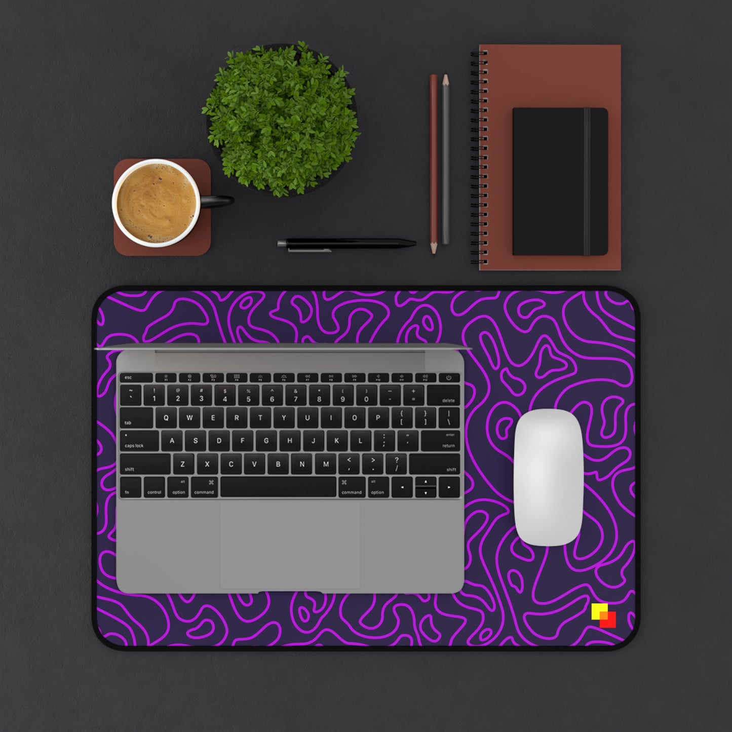 Purple Topographic Mouse Pad / Desk Mat