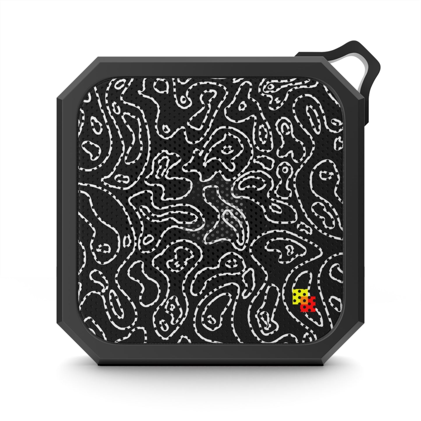 Black Topographic Square Bluetooth Speaker