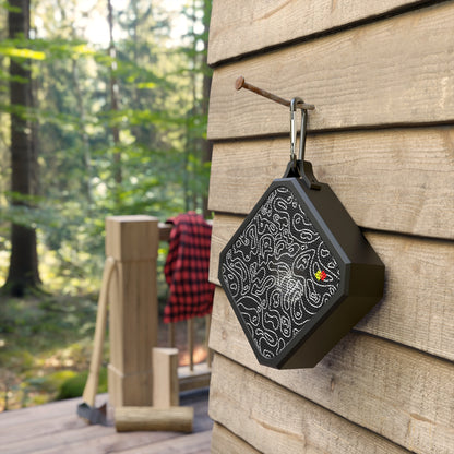 Black Topographic Square Bluetooth Speaker