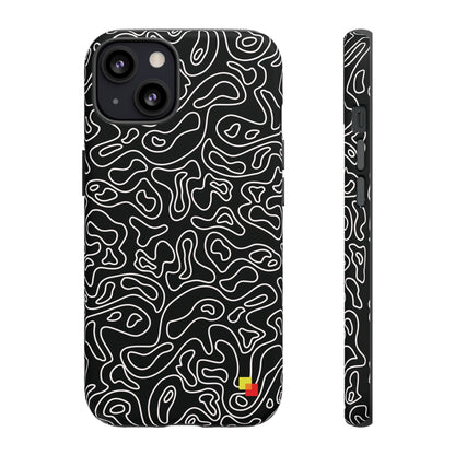 Black Topographic Phone Case