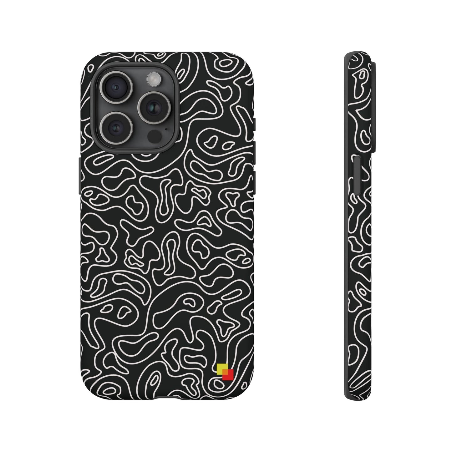 Black Topographic Phone Case