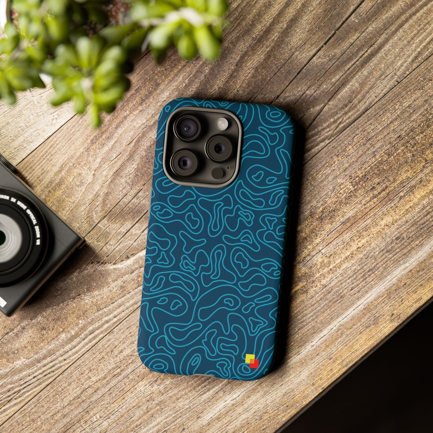 Blue Topographic Phone Case