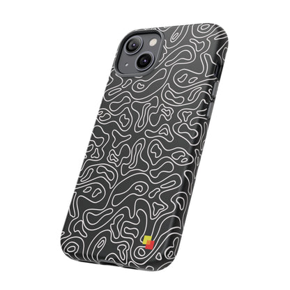 Black Topographic Phone Case