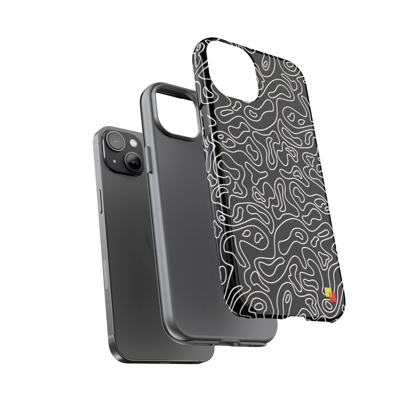 Black Topographic Phone Case