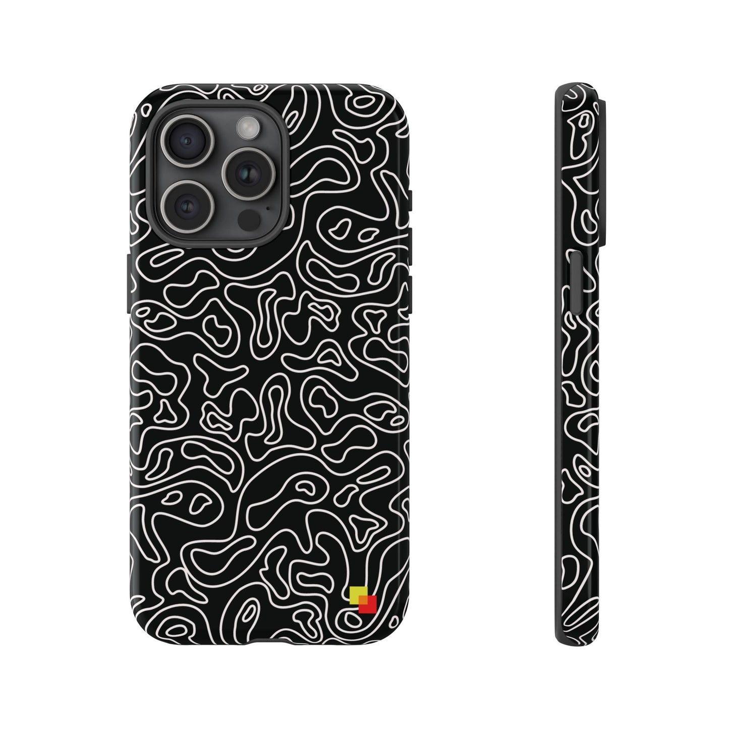 Black Topographic Phone Case