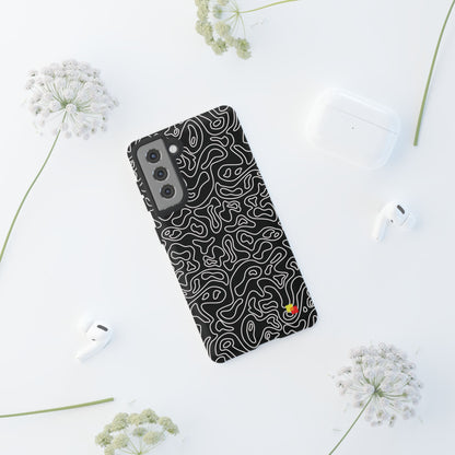 Black Topographic Phone Case