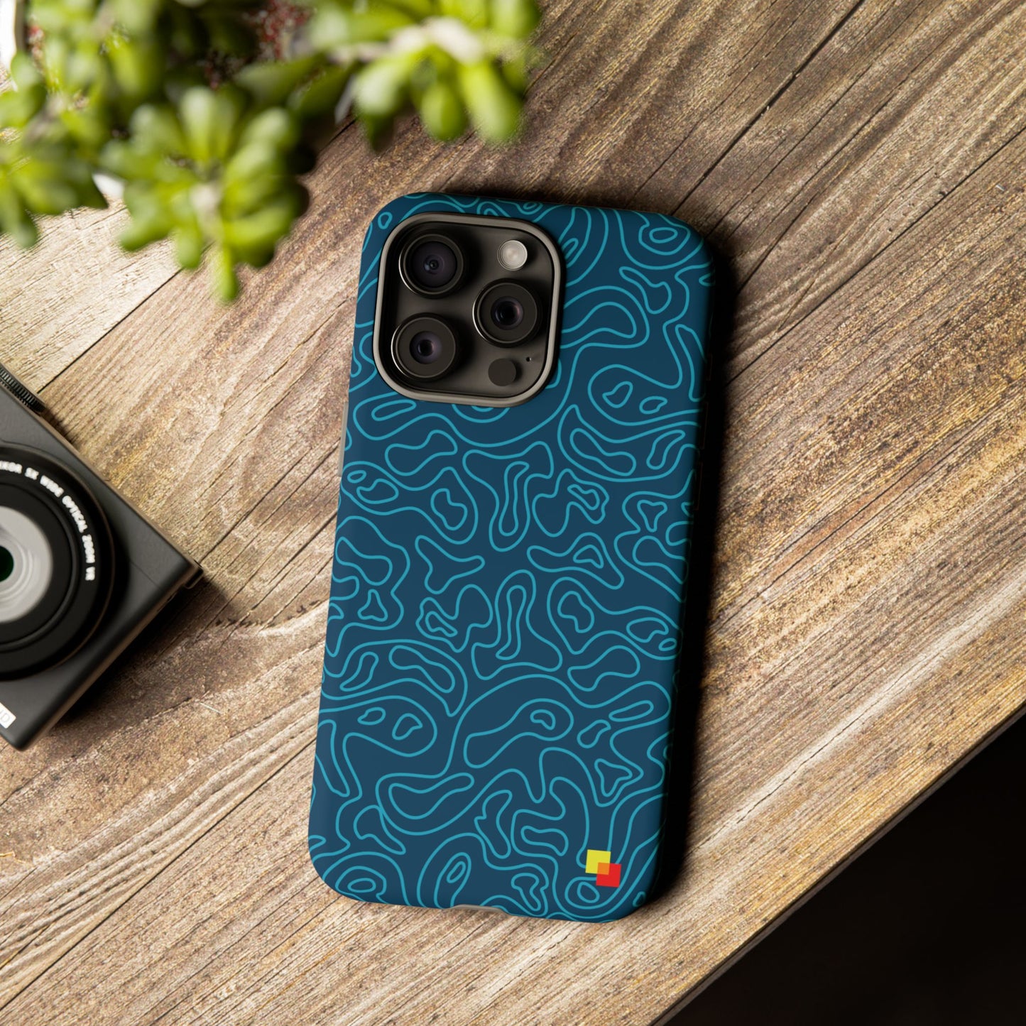 Blue Topographic Phone Case