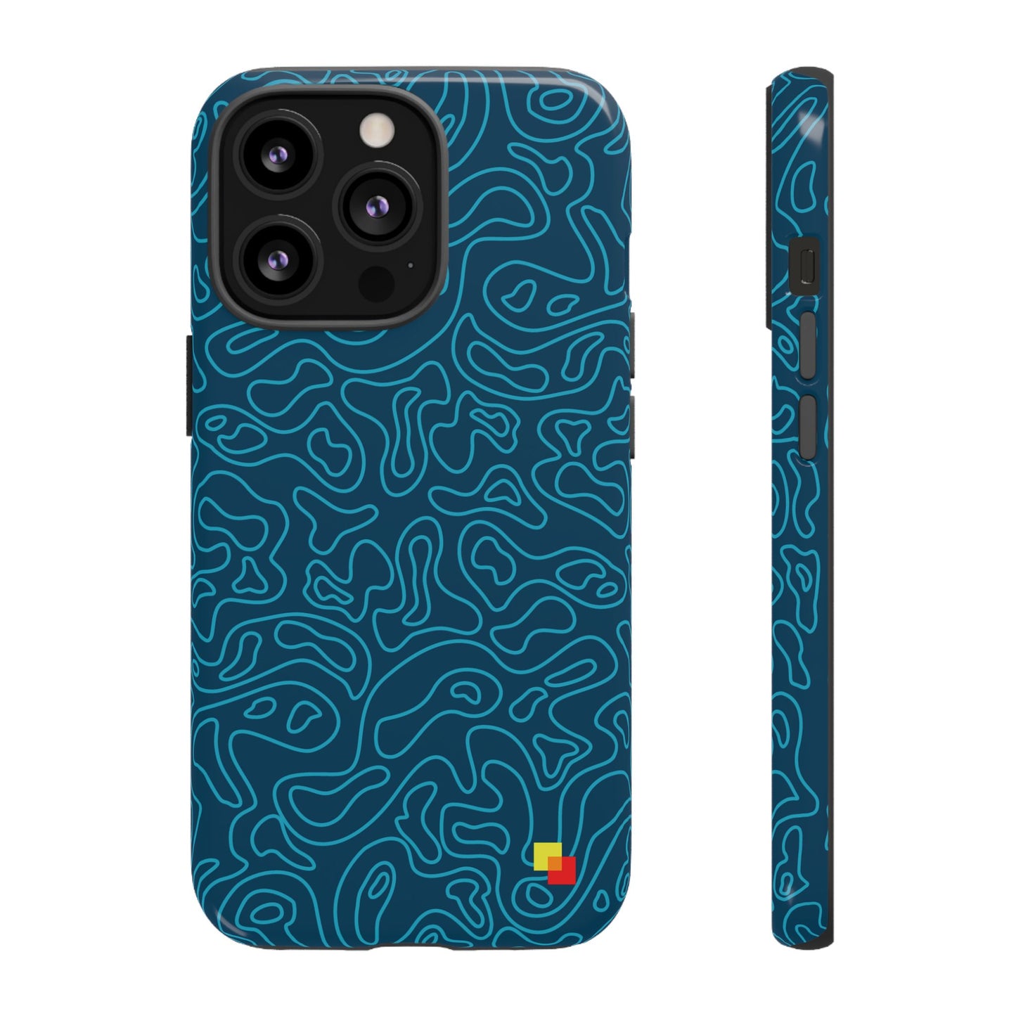 Blue Topographic Phone Case