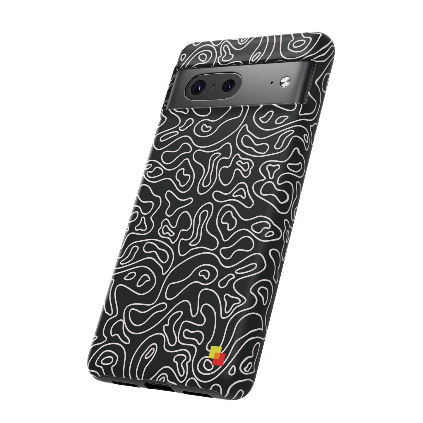 Black Topographic Phone Case