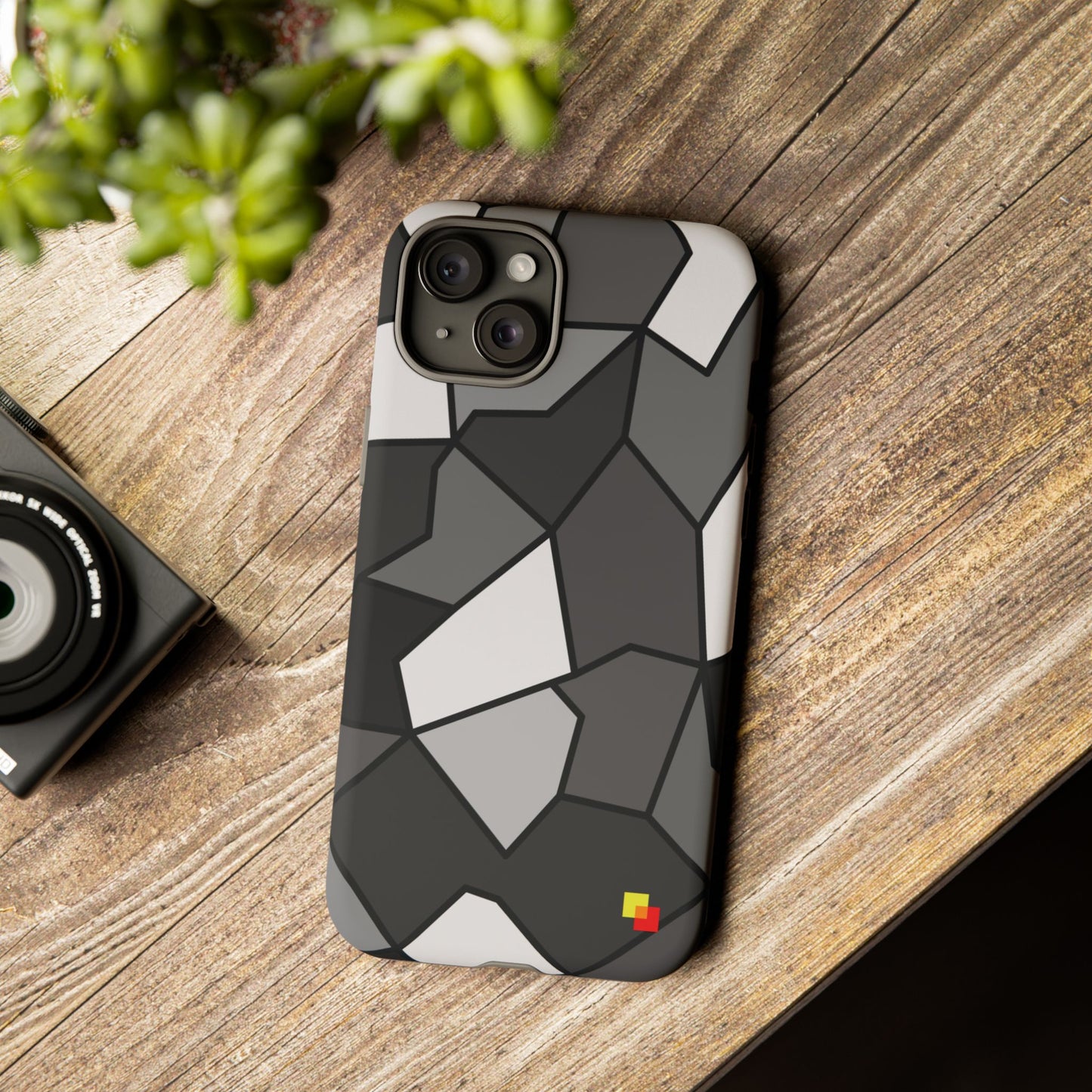 Black and Grey Geometric Phone Case