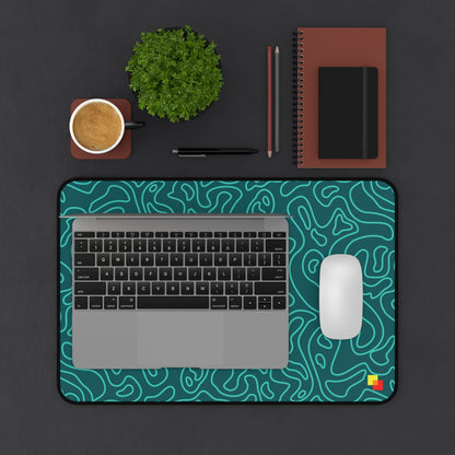 Cyan Topographic Mouse Pad / Desk Mat