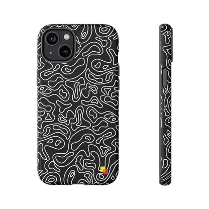 Black Topographic Phone Case