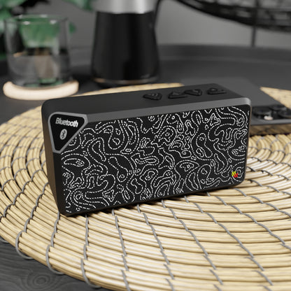 Black Topographic Rectangle Bluetooth Speaker