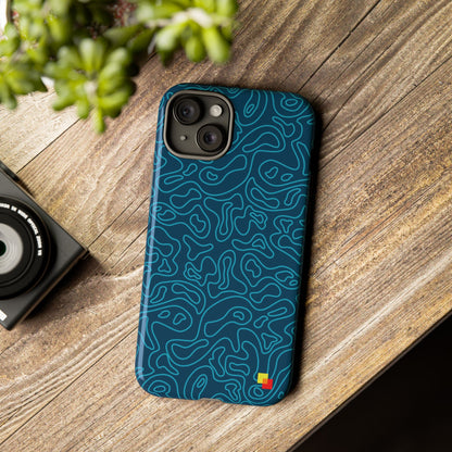 Blue Topographic Phone Case