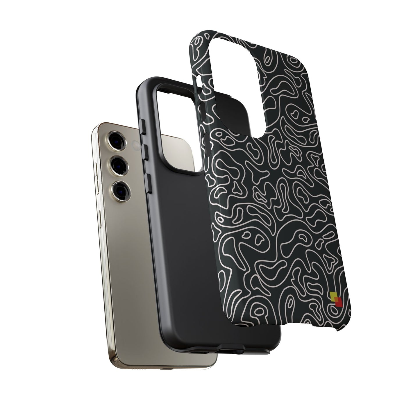 Black Topographic Phone Case