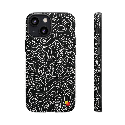 Black Topographic Phone Case