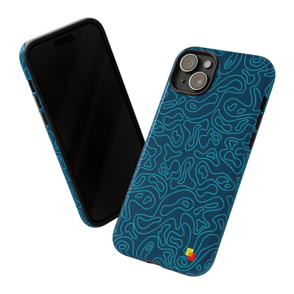 Blue Topographic Phone Case