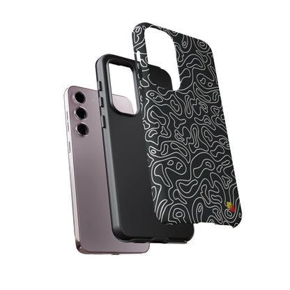 Black Topographic Phone Case