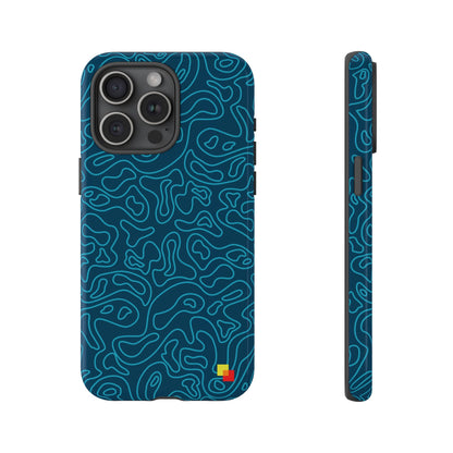 Blue Topographic Phone Case