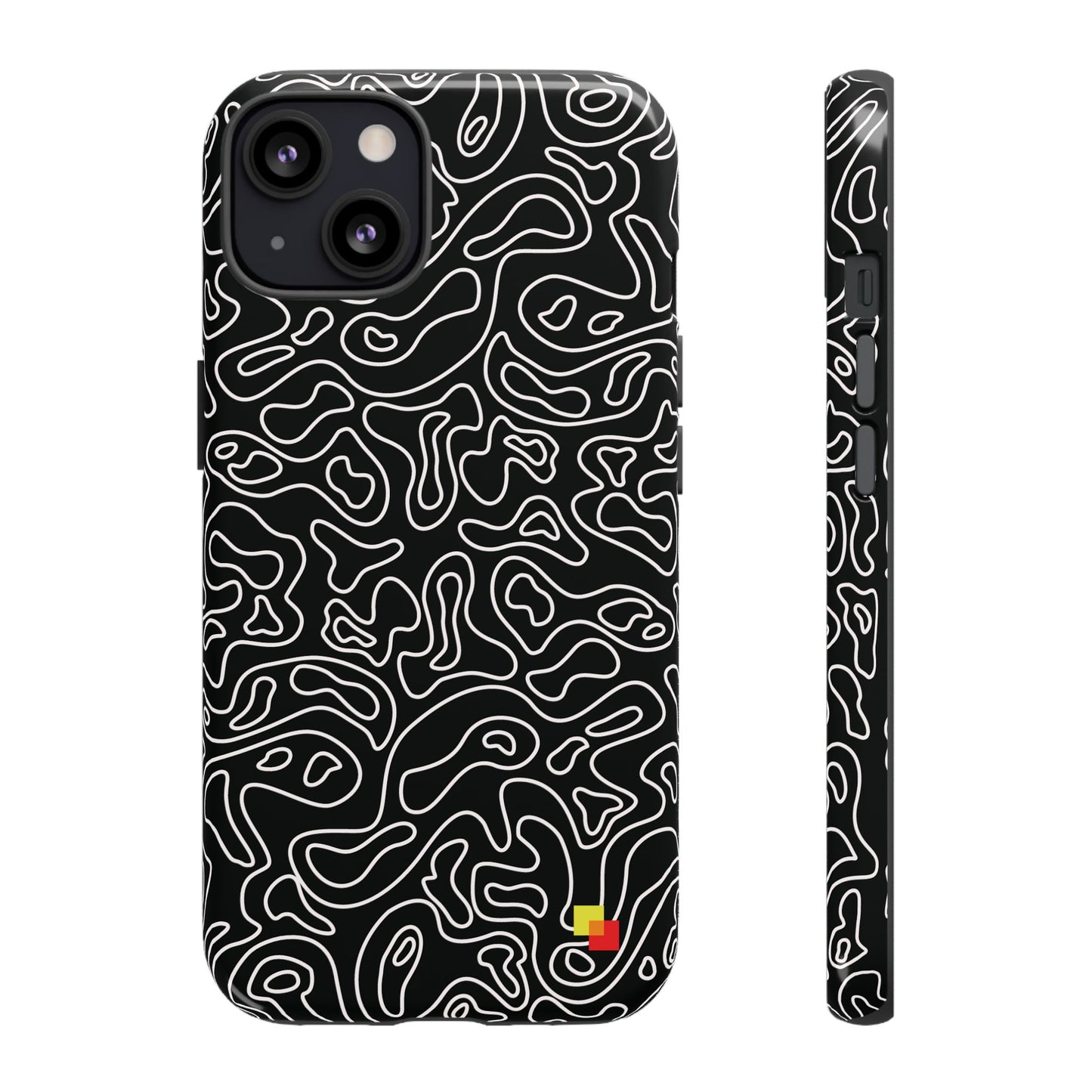 Black Topographic Phone Case