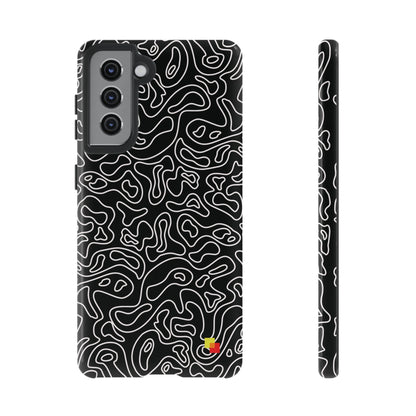 Black Topographic Phone Case