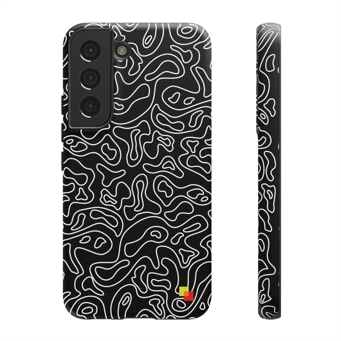 Black Topographic Phone Case