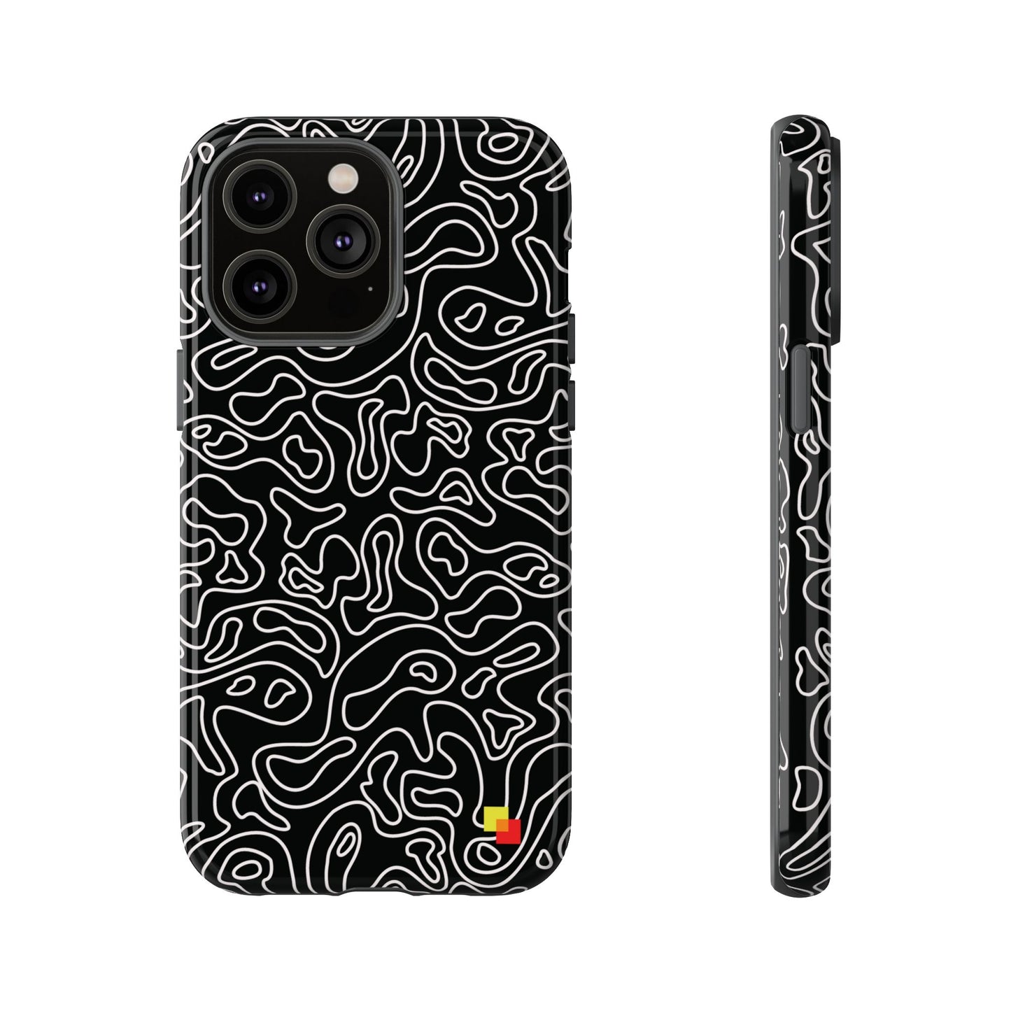 Black Topographic Phone Case