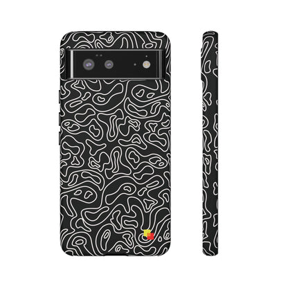 Black Topographic Phone Case