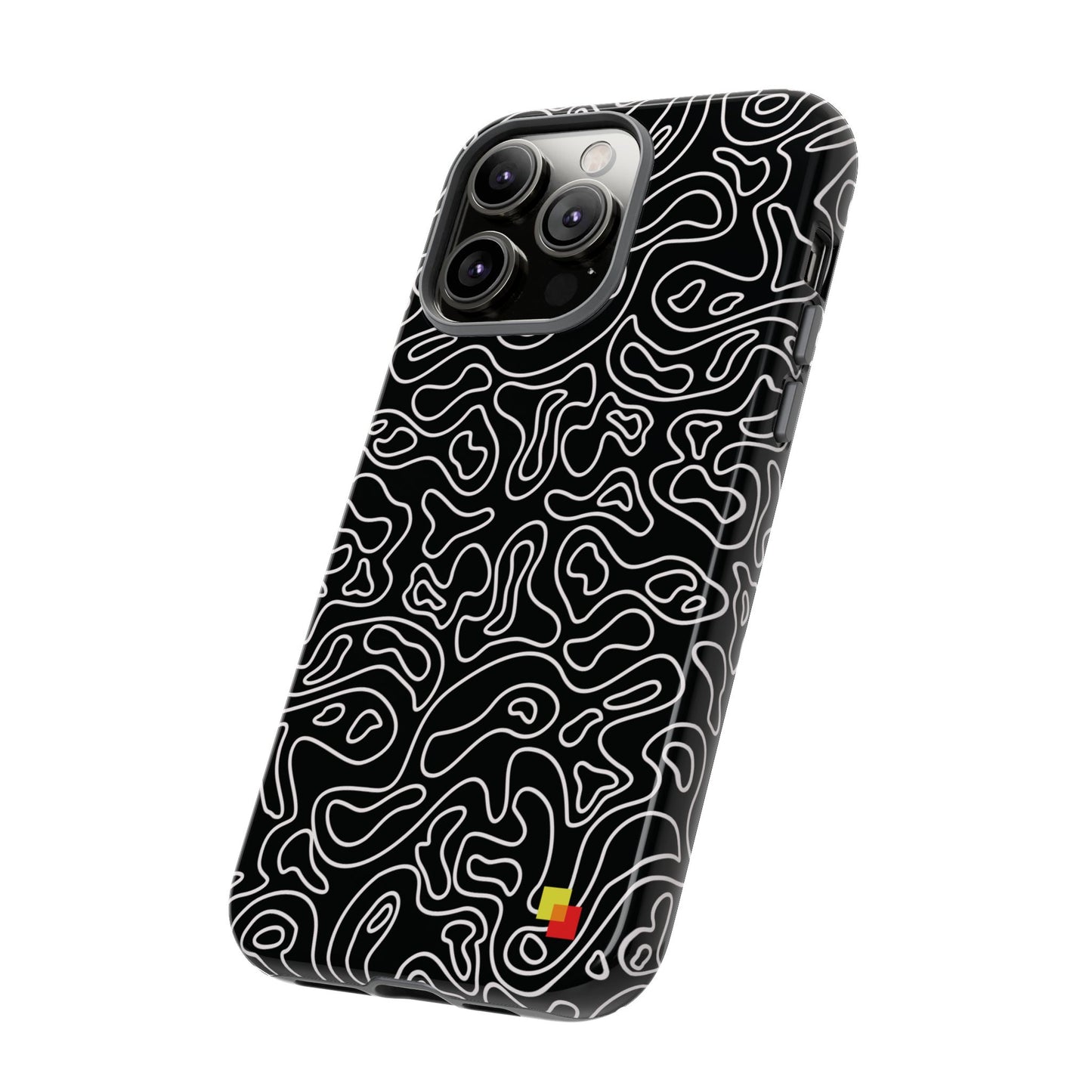 Black Topographic Phone Case