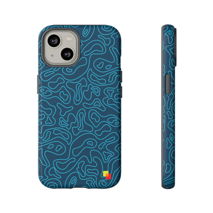 Blue Topographic Phone Case