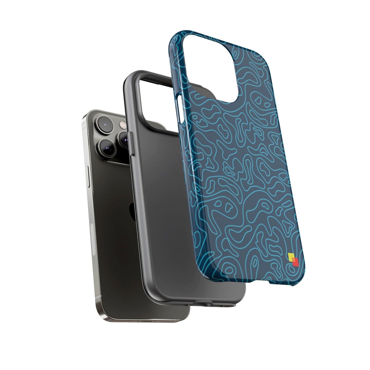 Blue Topographic Phone Case