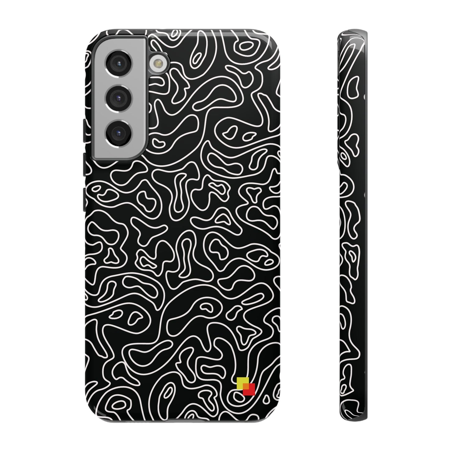 Black Topographic Phone Case