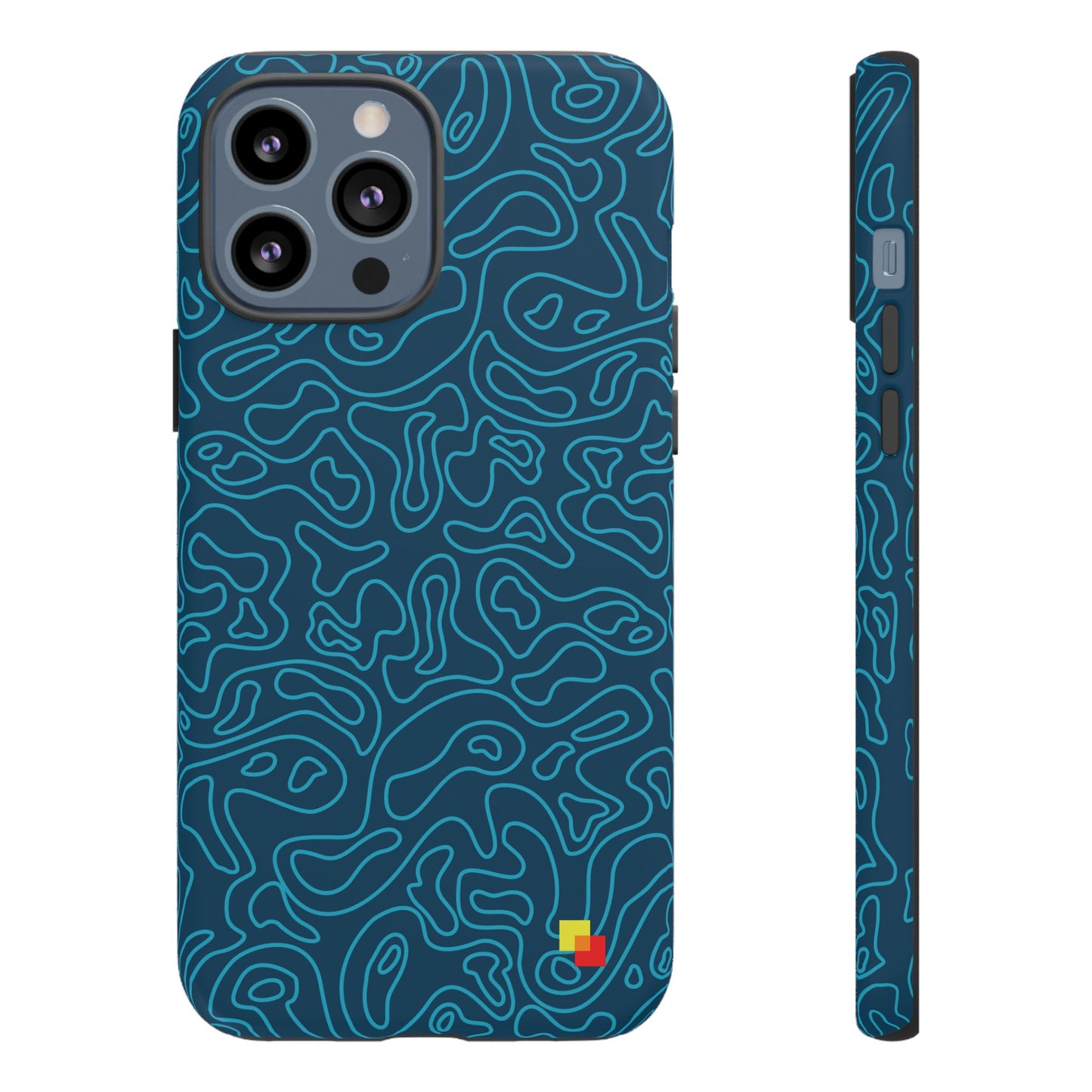 Blue Topographic Phone Case