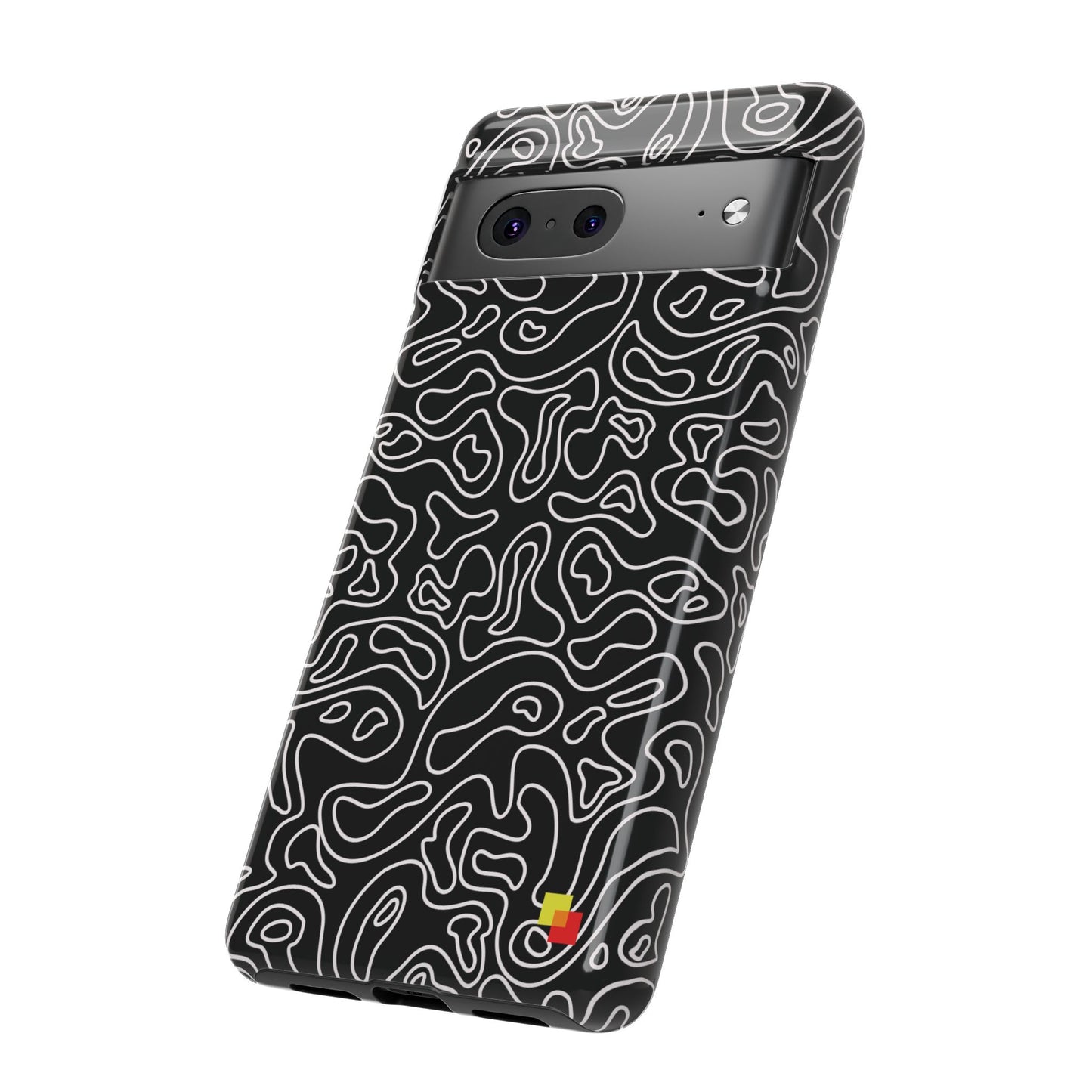 Black Topographic Phone Case