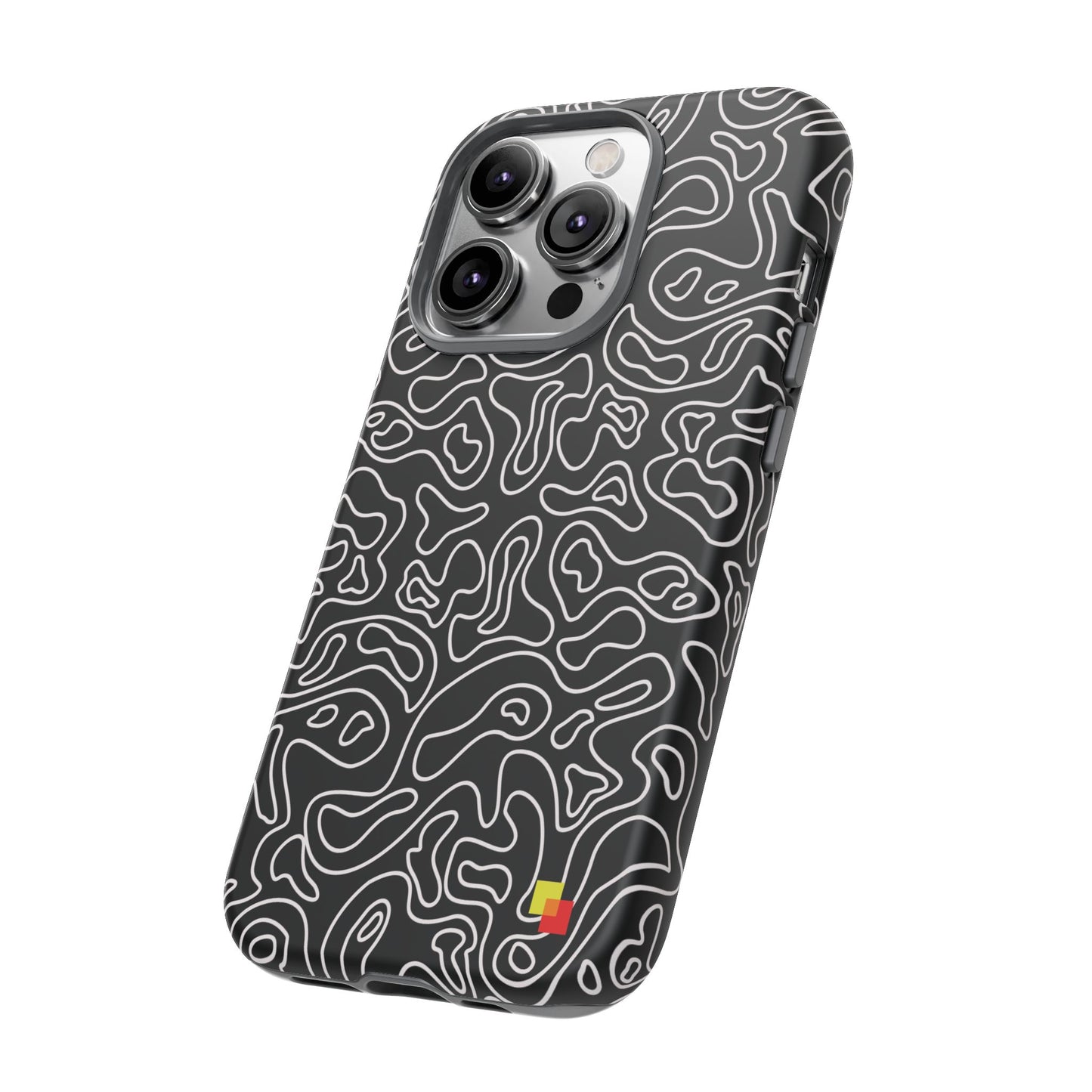 Black Topographic Phone Case