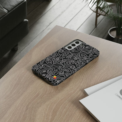 Black Topographic Phone Case