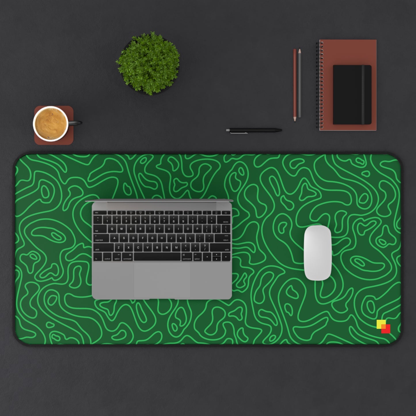 Green Topographic Mouse Pad / Desk Mat