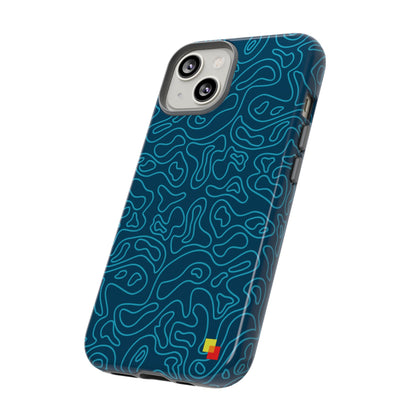 Blue Topographic Phone Case