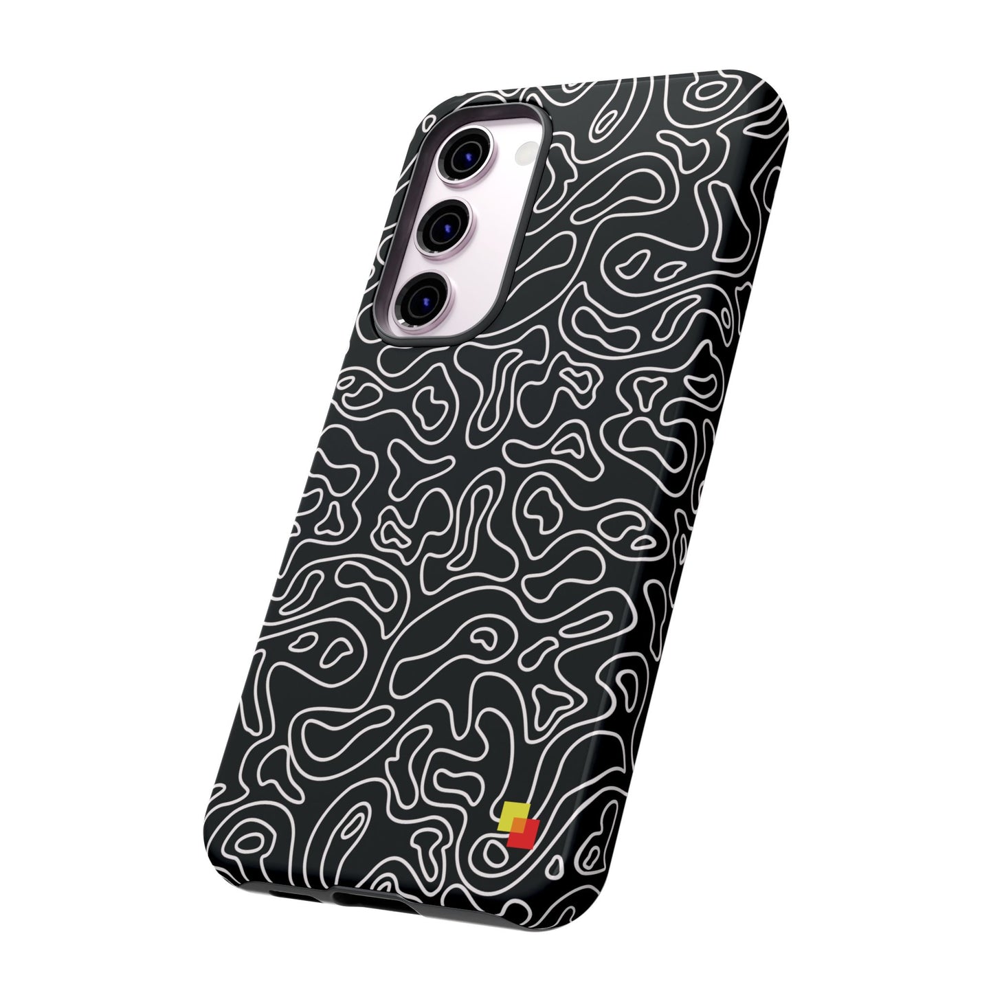 Black Topographic Phone Case