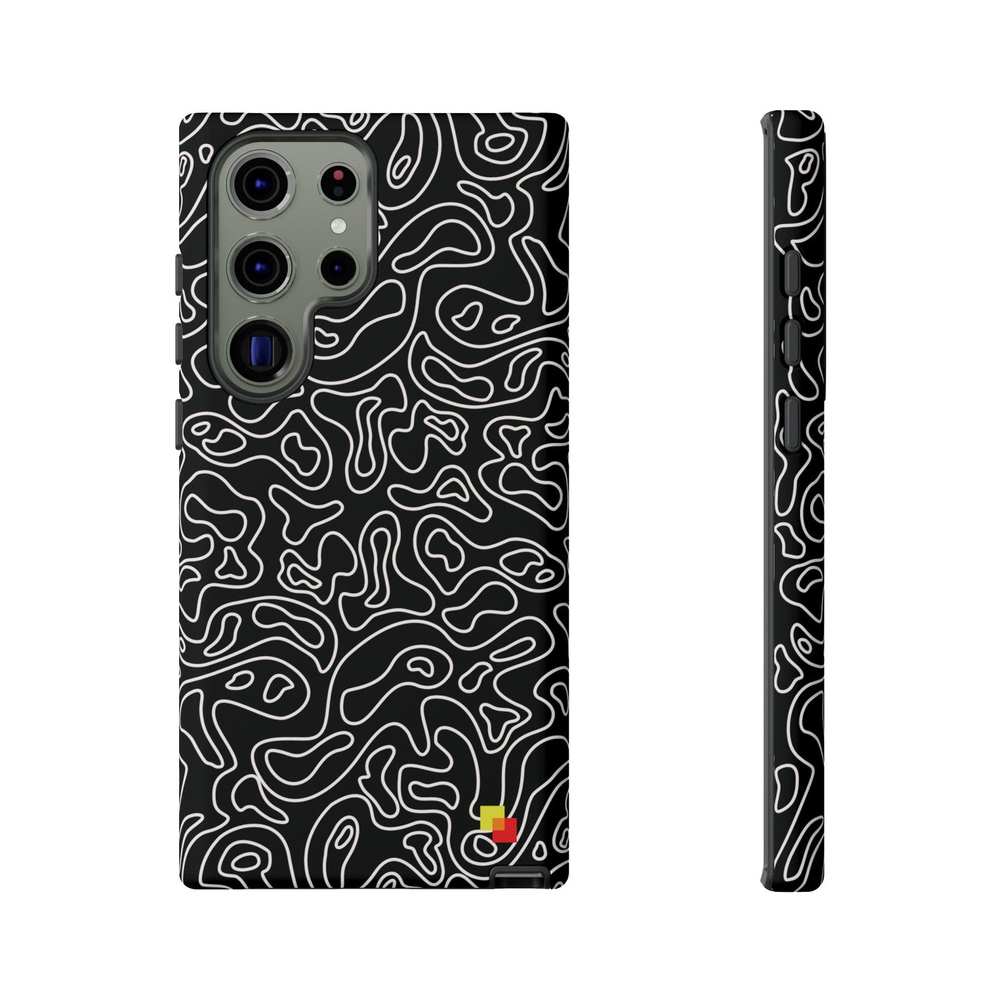 Black Topographic Phone Case