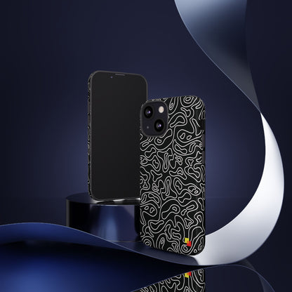 Black Topographic Phone Case