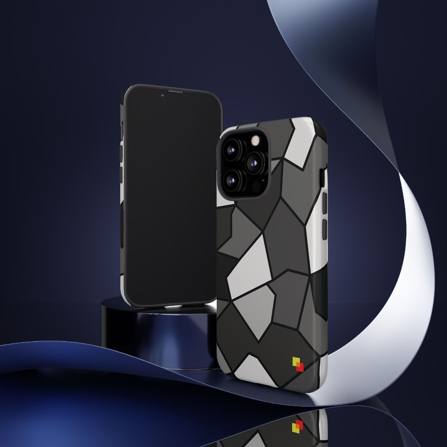 Black and Grey Geometric Phone Case