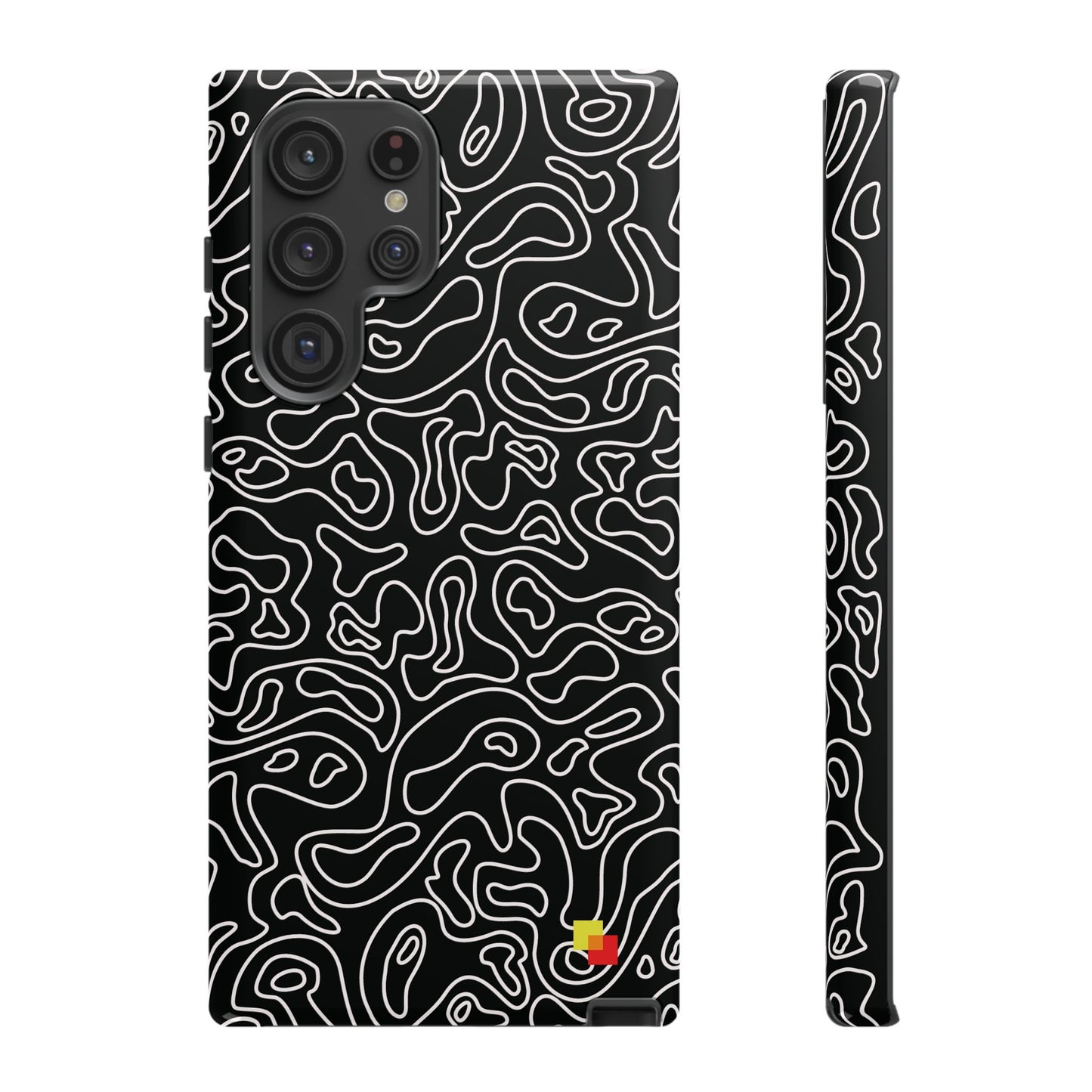 Black Topographic Phone Case