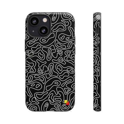 Black Topographic Phone Case