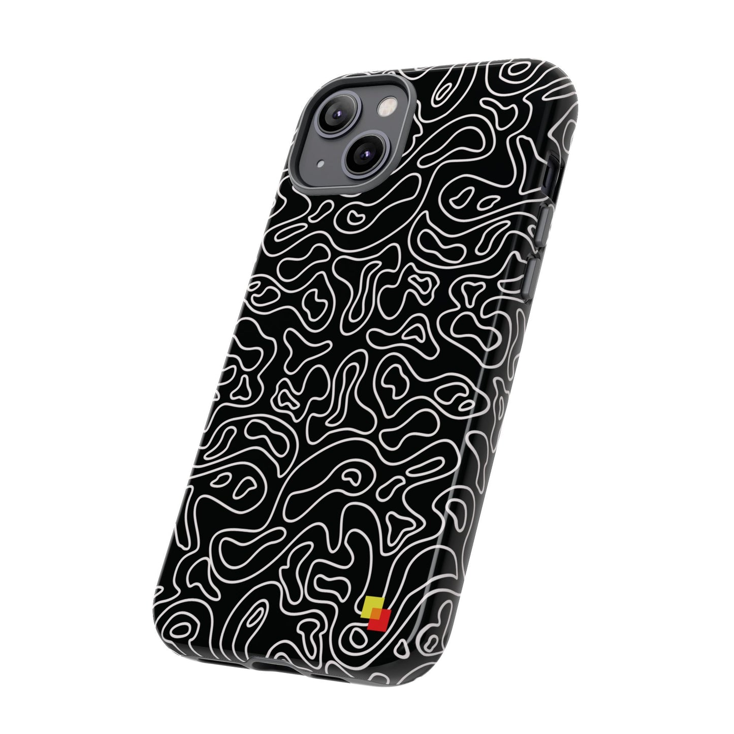 Black Topographic Phone Case